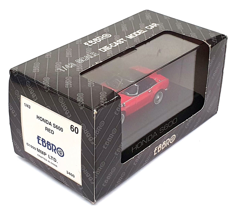 Ebbro 1/43 Scale Diecast No. 60 - Honda S600 - Red