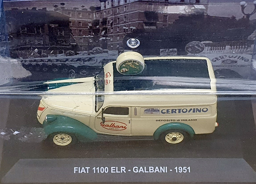 Eaglemoss 1/43 Scale ML04 - 1951 Fiat 1100 ELR Van Galbani - Cream/Green