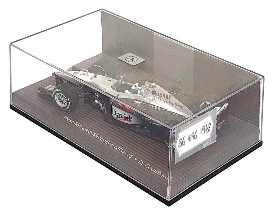 Minichamps 1/43 Scale B6 696 1942 - F1 McLaren Mercedes MP4/16 Coulthard