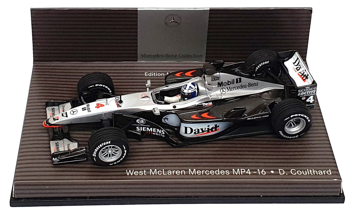 Minichamps 1/43 Scale B6 696 1942 - F1 McLaren Mercedes MP4/16 Coulthard