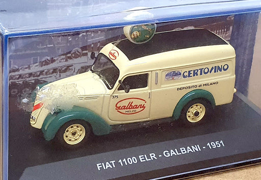 Eaglemoss 1/43 Scale ML04 - 1951 Fiat 1100 ELR Van Galbani - Cream/Green