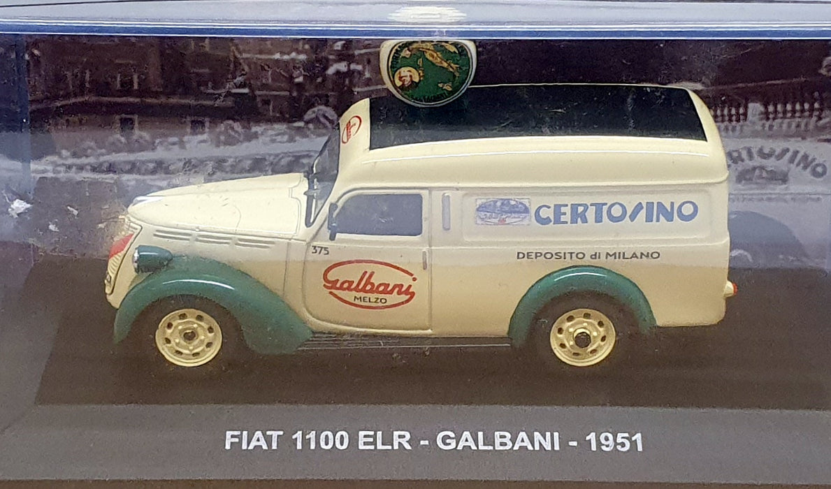 Eaglemoss 1/43 Scale ML04 - 1951 Fiat 1100 ELR Van Galbani - Cream/Green