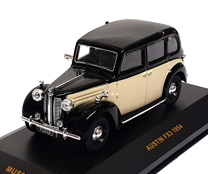 Ixo Models 1/43 Scale MUS060 - 1954 Austin FX3 Taxi - Black/Cream