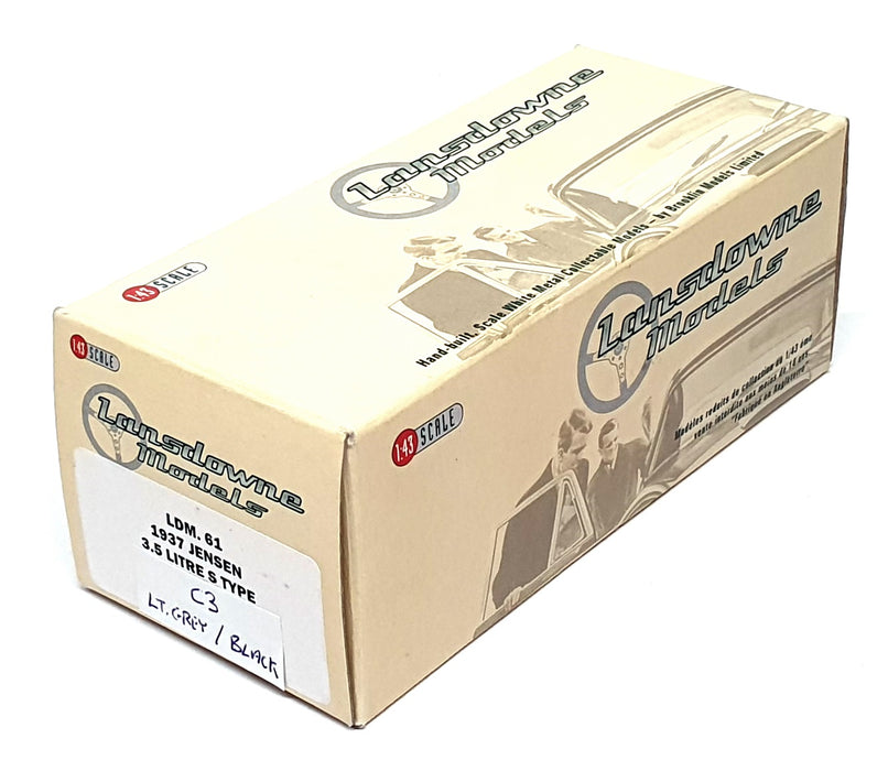 Lansdowne 1/43 Scale LDM61 - 1937 Jensen 3.5L S-Type - Lt. Grey/Black REWORKED