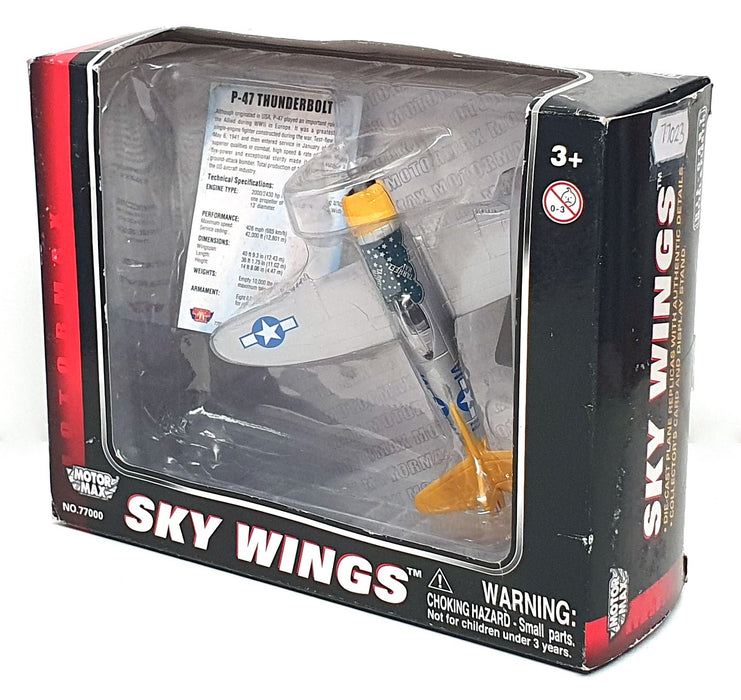 Motor Max Sky Wings 1/100 Scale 77023 - P-47 Thunderbolt Aircraft - Silver
