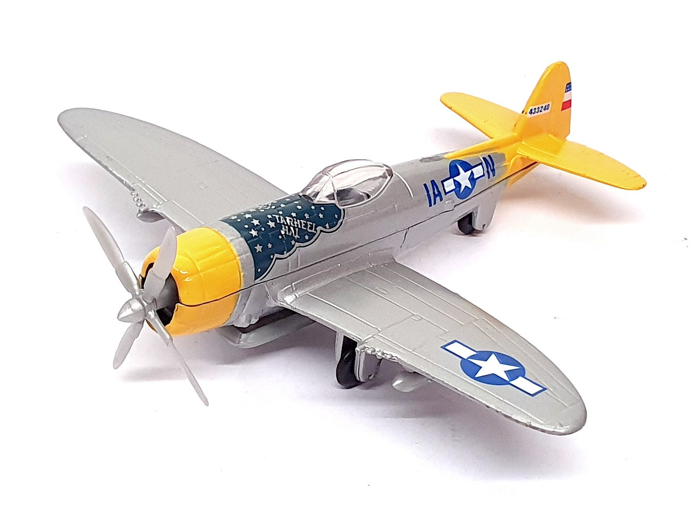 Motor Max Sky Wings 1/100 Scale 77023 - P-47 Thunderbolt Aircraft - Silver