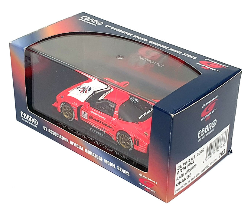 Ebbro 1/43 Scale 763 - Honda Arta NSX SuperGT'05 #8 (Late Version) Red/White