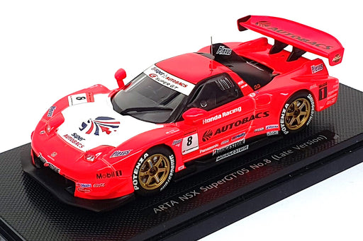 Ebbro 1/43 Scale 763 - Honda Arta NSX SuperGT'05 #8 (Late Version) Red/White