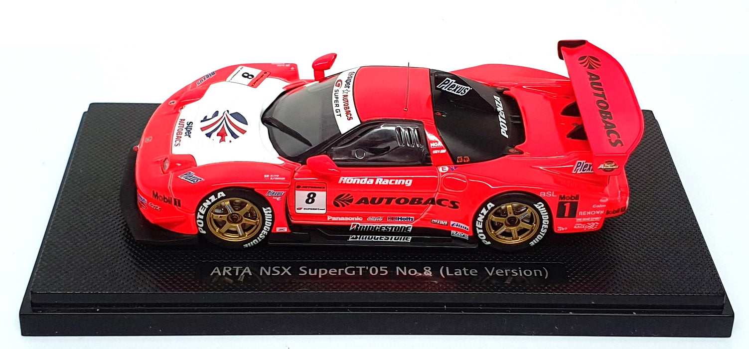 Ebbro 1/43 Scale 763 - Honda Arta NSX SuperGT'05 #8 (Late Version) Red/White