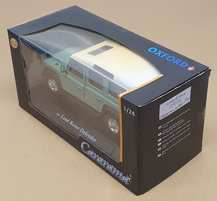 Cararama 1/24 Scale 125115 - Land Rover Defender - Green/White Roof