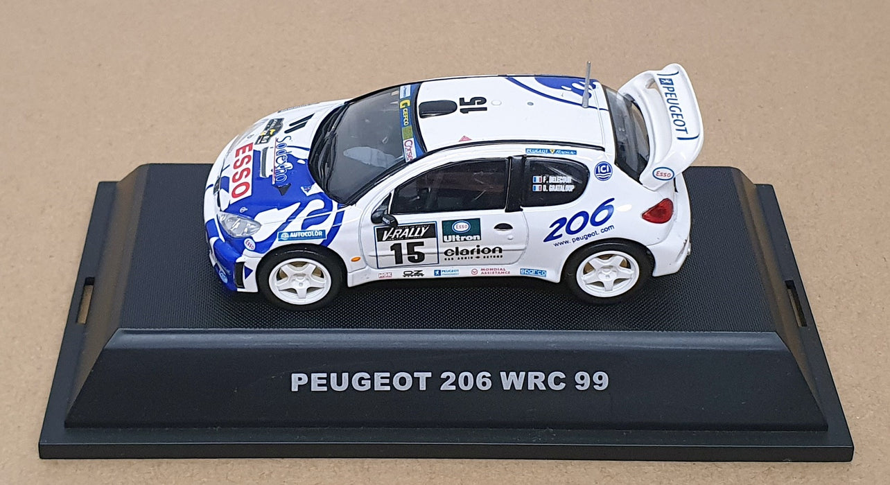 Jadi 1/43 Scale JM90015 - Peugeot 206 WRC #15 1999 Gataloup/Delecour