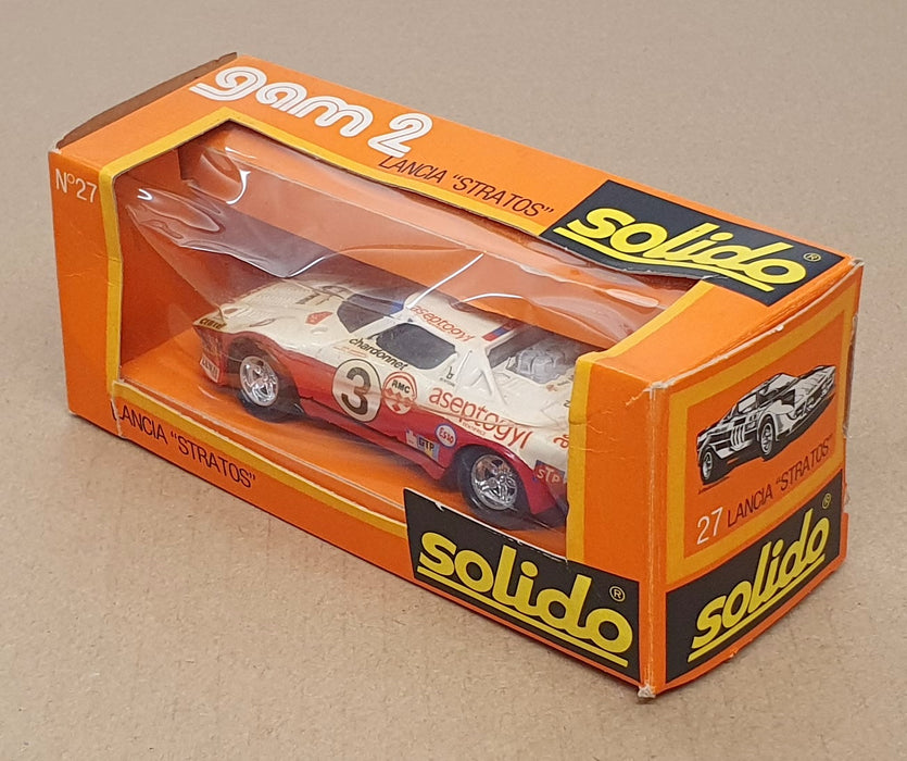 Solido 1/43 Scale Diecast No. 27 - Lancia Stratos Race Car #3 - White/Red