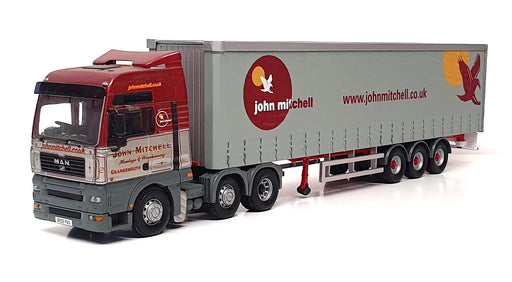 Corgi 1/50 Scale CC12001 - MAN Curtainside Truck John Mitchell - Maroon/Grey