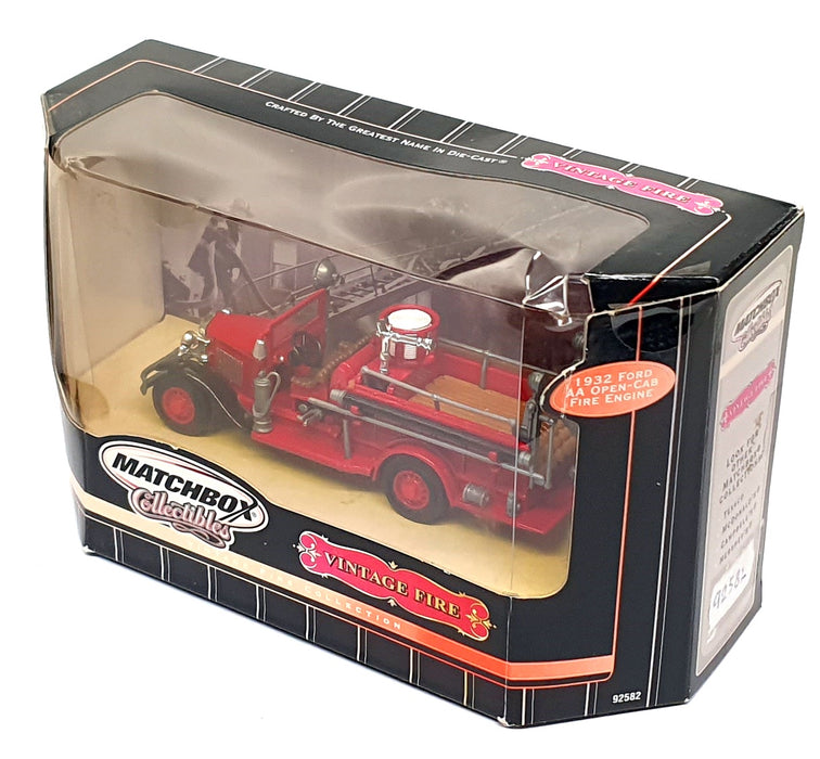 Matchbox Appx 11cm Long Diecast 92582 - 1932 Ford AA Open Cab Fire Engine - Red