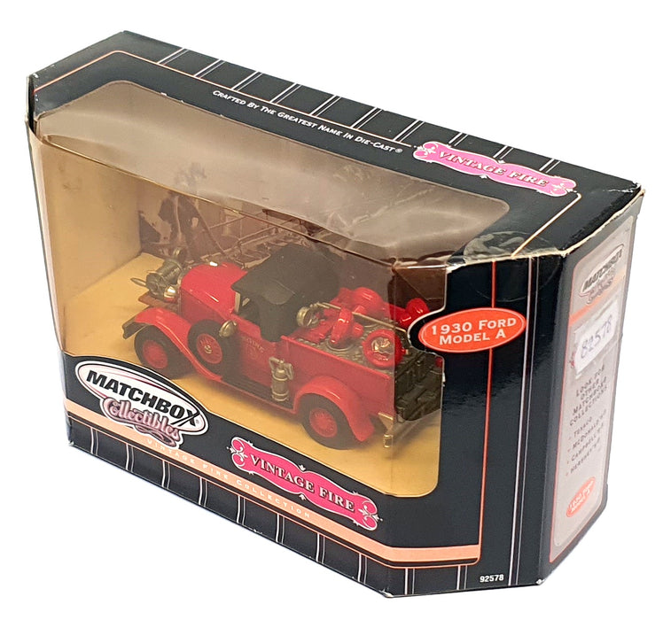Matchbox Appx 10cm Long Diecast 92578 - 1930 Ford Model A Fire Engine - Red