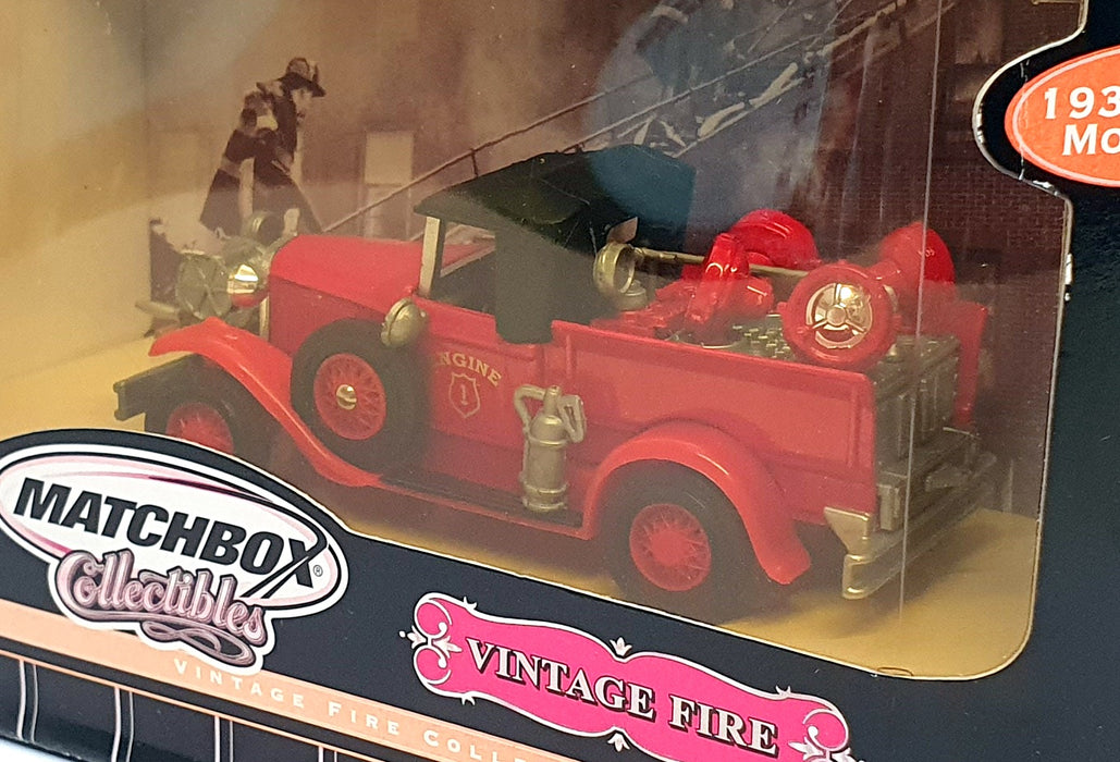 Matchbox Appx 10cm Long Diecast 92578 - 1930 Ford Model A Fire Engine - Red