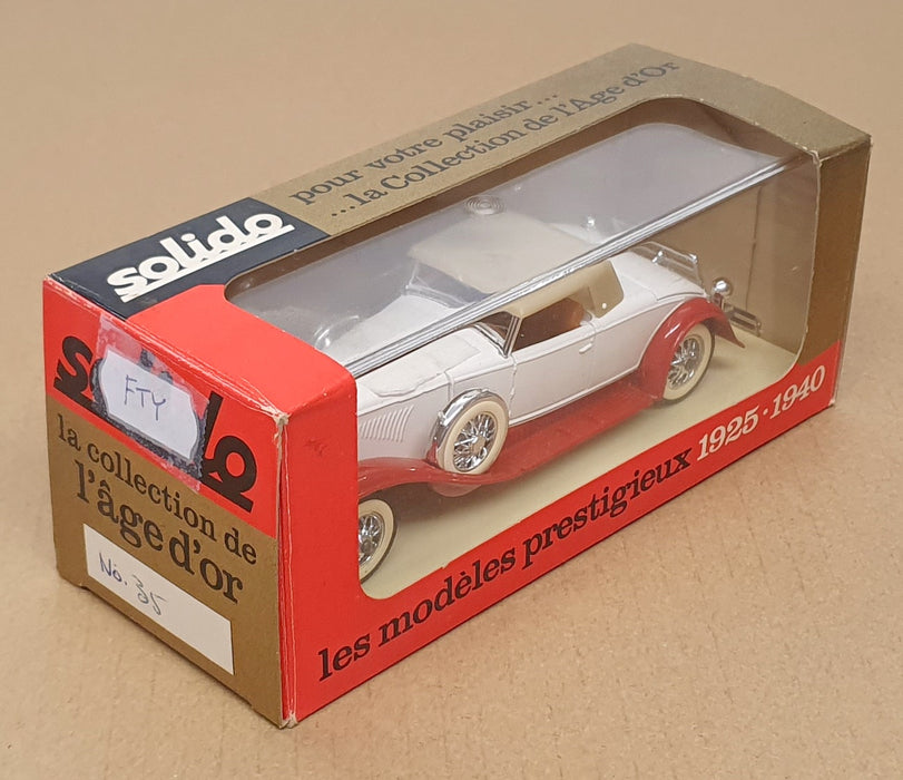 Solido 1/43 Scale No. 35 - 1931 Duesenberg Soft Top - White/Red