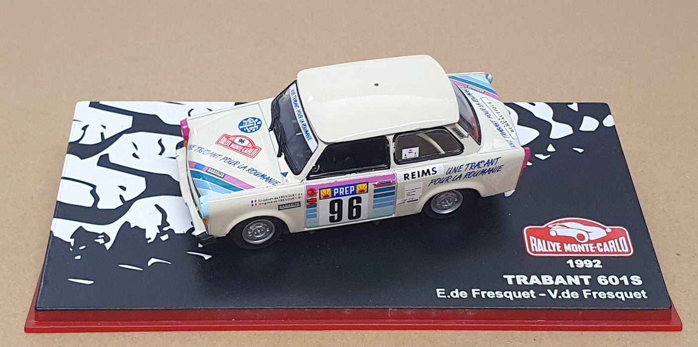 Altaya 1/43 Scale MC1992 - Trabant 601S #96 Monte Carlo Rally 1992 - White