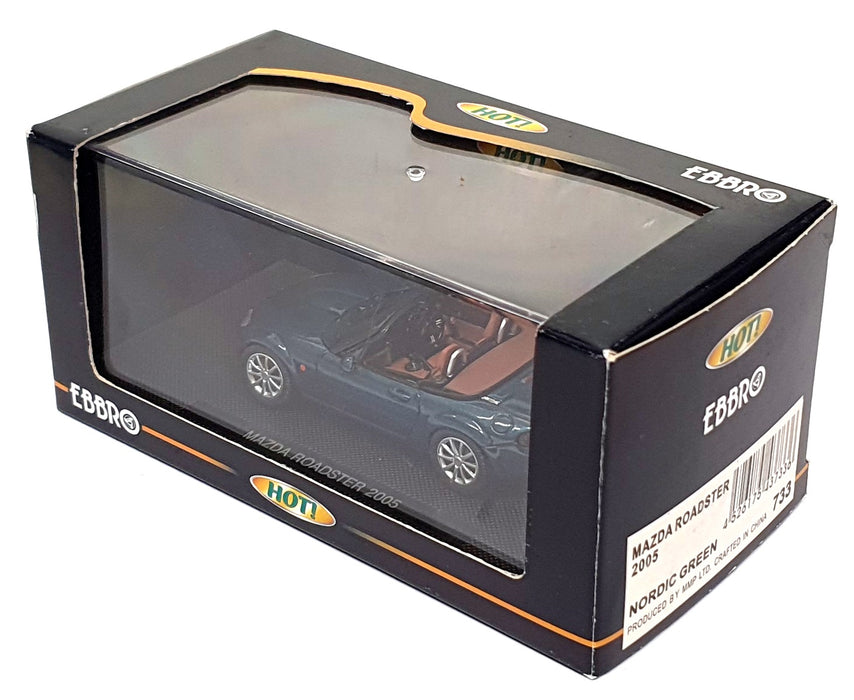 Ebbro 1/43 Scale Diecast 733 - 2005 Mazda Roadster - Nordic Green