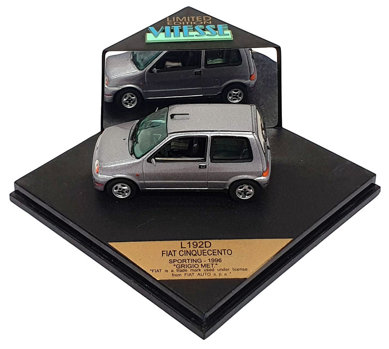 Vitesse 1/43 Scale Diecast L192D - 1996 Fiat Cinquecento - Met. Grey