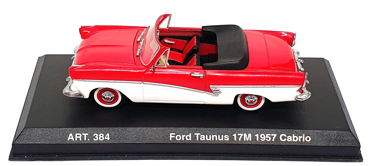 Detail Cars 1/43 Scale ART384 - 1957 Ford Taunus 17m Cabrio - Red/White