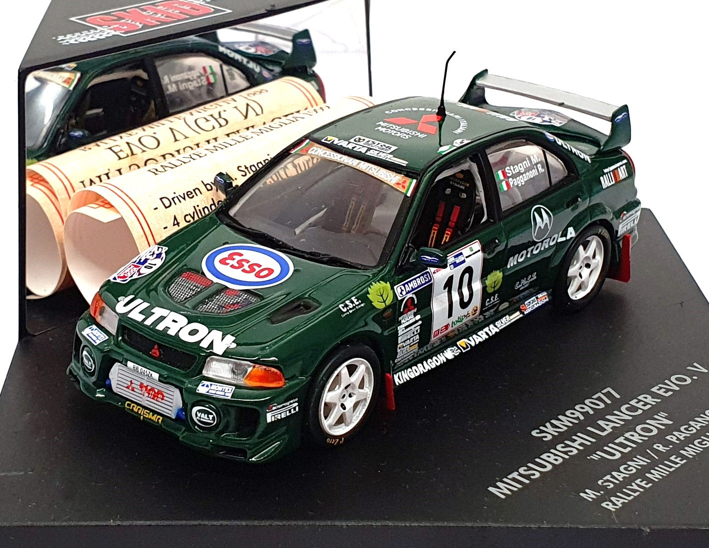 Skid 1/43 Scale SKM99077 - Mitsubishi Lancer EVO. V Ultron #10 Mille Miglia 1999