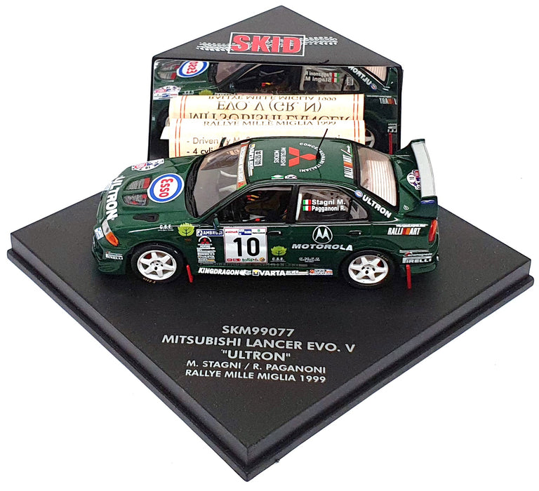 Skid 1/43 Scale SKM99077 - Mitsubishi Lancer EVO. V Ultron #10 Mille Miglia 1999