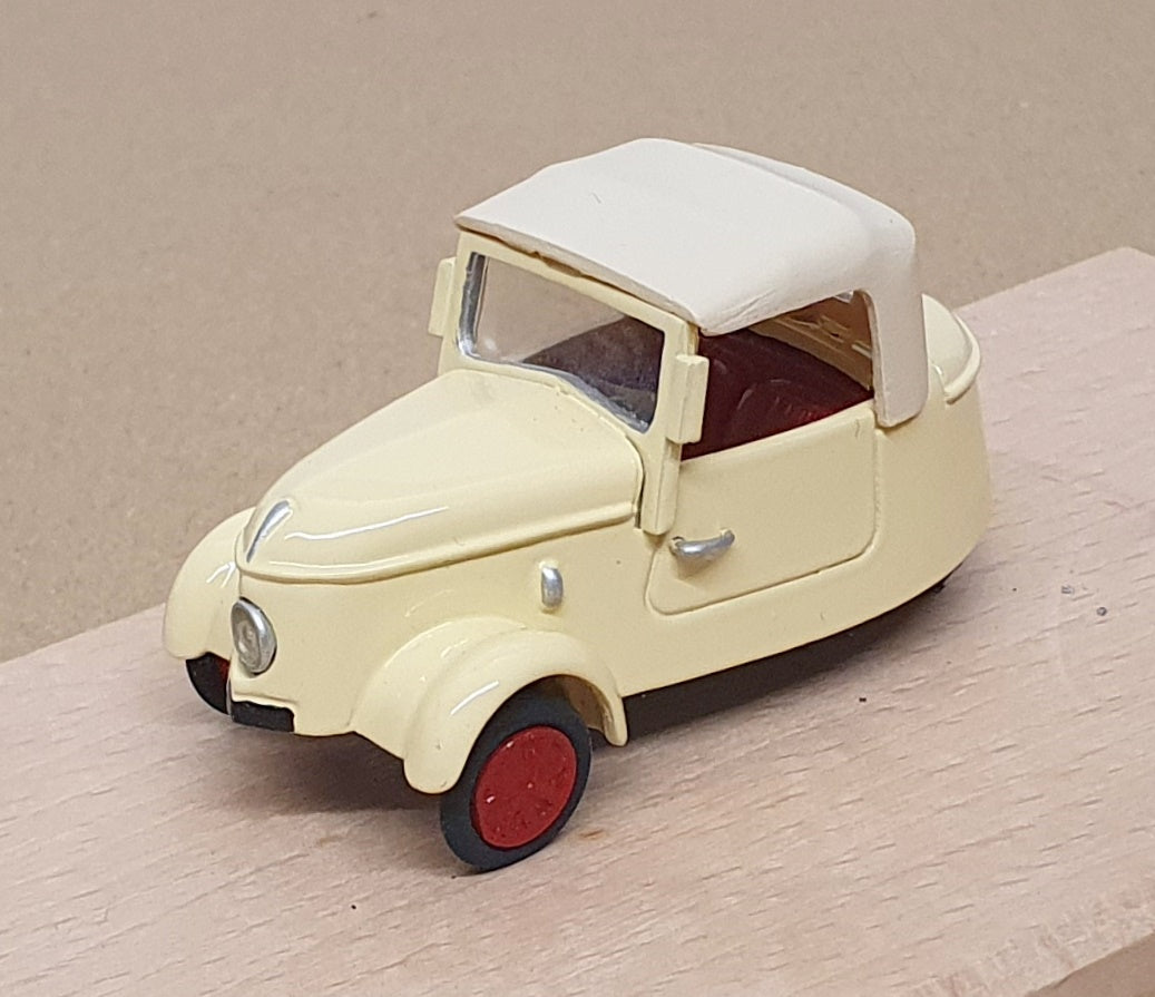 CCC Models 1/43 Scale 124 - 1942 Peugeot VLV Microcar - Pale Yellow/Cream