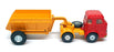 Joal Appx 17cm Long Diecast 212 - Camion Dumper Trailer Truck - Red/Yellow