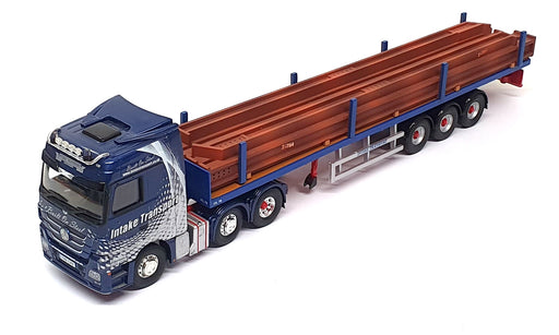 Corgi 1/50 Scale CC13829 - Mercedes Benz Actros Flatbed Trailer & Steel Load