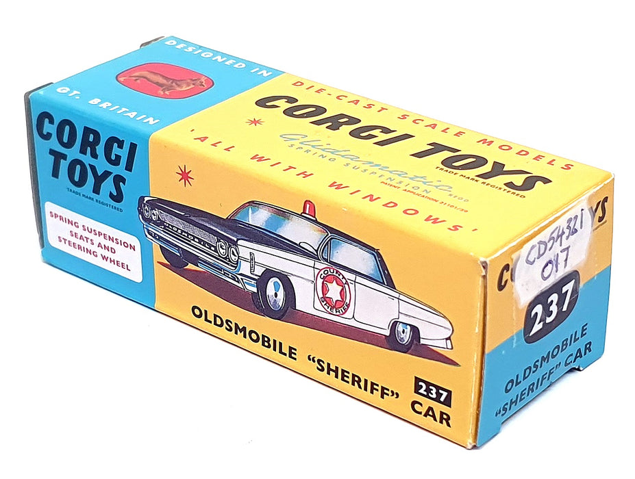 Corgi Toys Diecast Reissue 237 CD54321017 - Oldsmobile Sheriff Car - Black/White