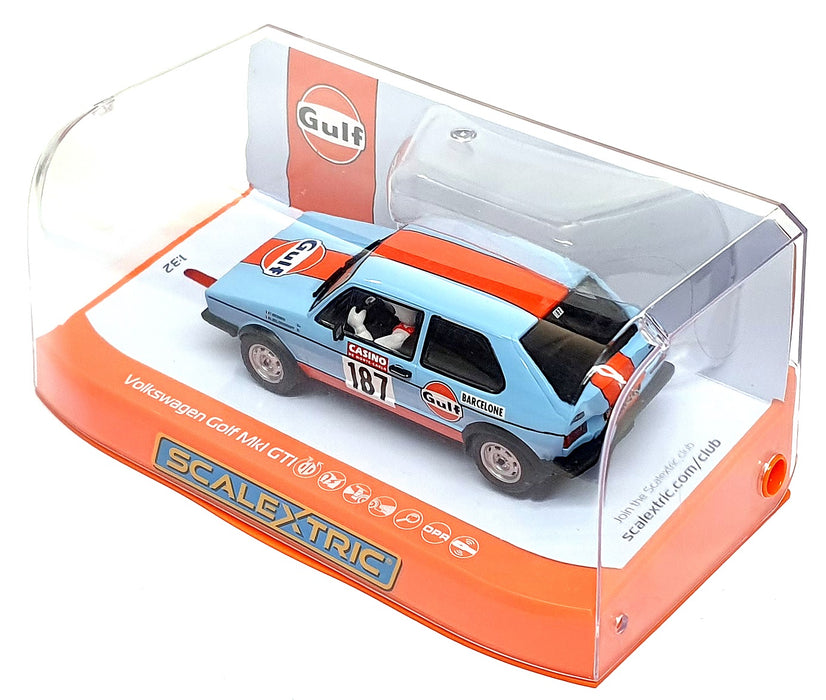 Scalextric 1/32 Scale Slotcar C4609 - Volkswagen Golf Mk1 GTI Gulf Edition #187