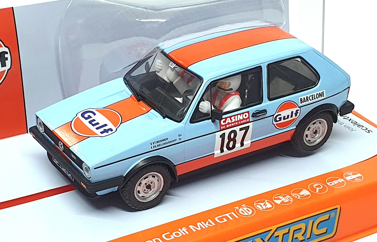 Scalextric 1/32 Scale Slotcar C4609 - Volkswagen Golf Mk1 GTI Gulf Edition #187
