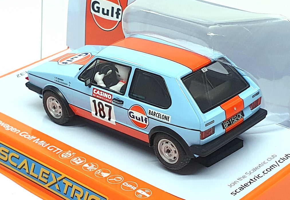 Scalextric 1/32 Scale Slotcar C4609 - Volkswagen Golf Mk1 GTI Gulf Edition #187