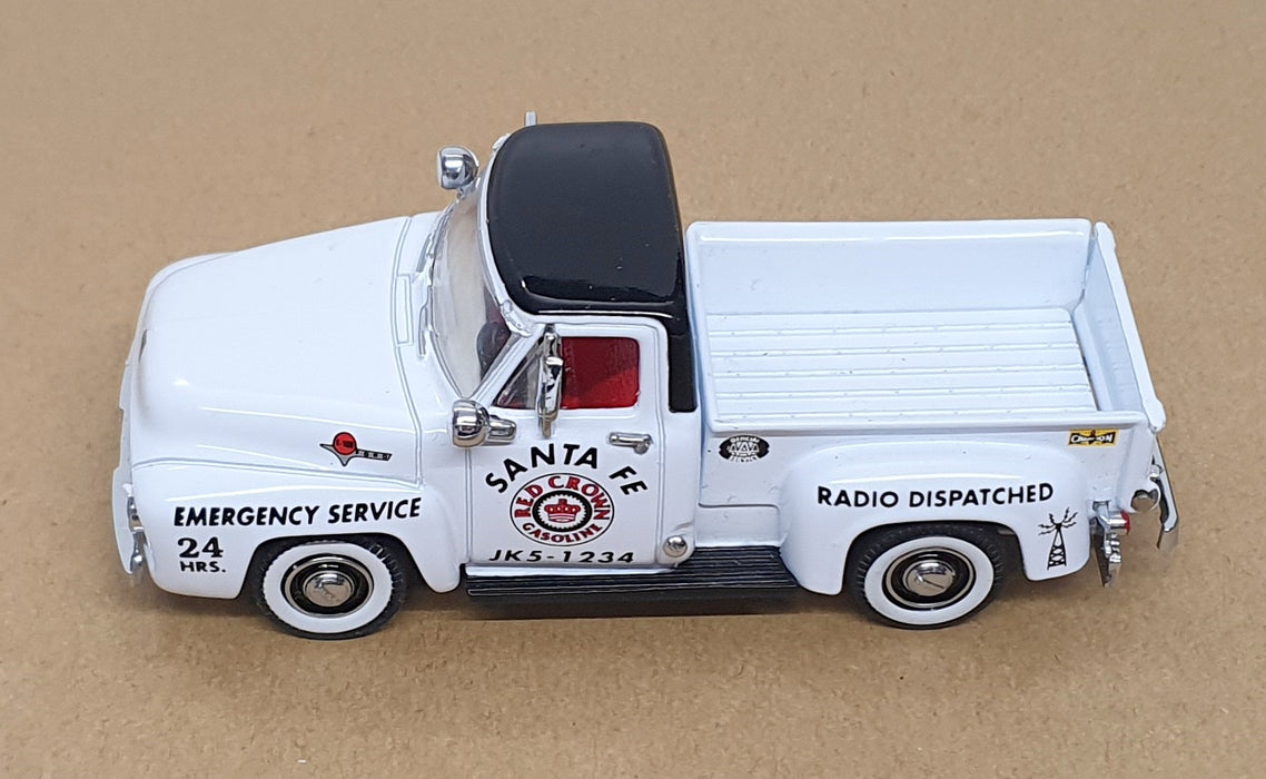 Matchbox 1/43 Scale YRS06-M - 1955 Ford F-100 Pickup Red Crown - White