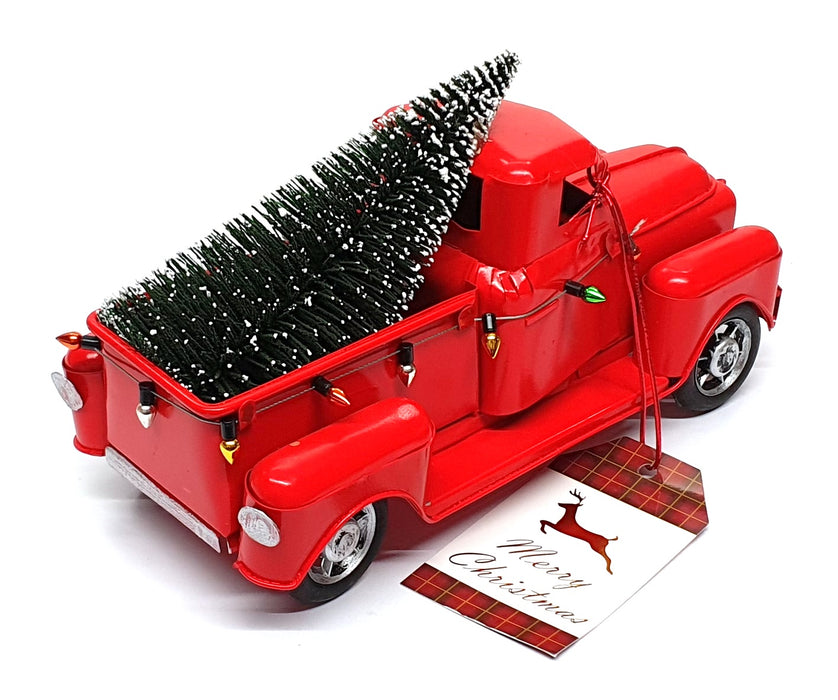 Unbranded 28919 - 21.5cm Long Metal Christmas Pick Up Truck - Red