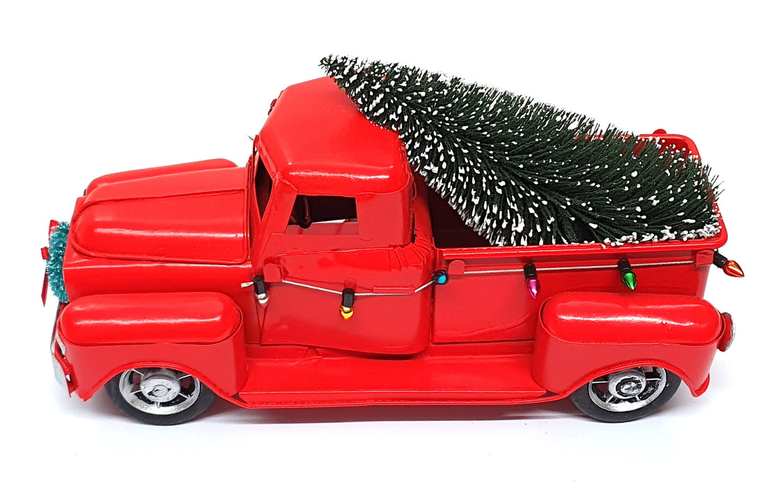 Unbranded 28919 - 21.5cm Long Metal Christmas Pick Up Truck - Red