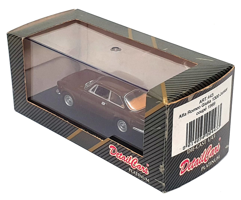 Detail Cars 1/43 Scale ART443 - 1969 Alfa Romeo Giulia 1300 Junior Coupe - Brown