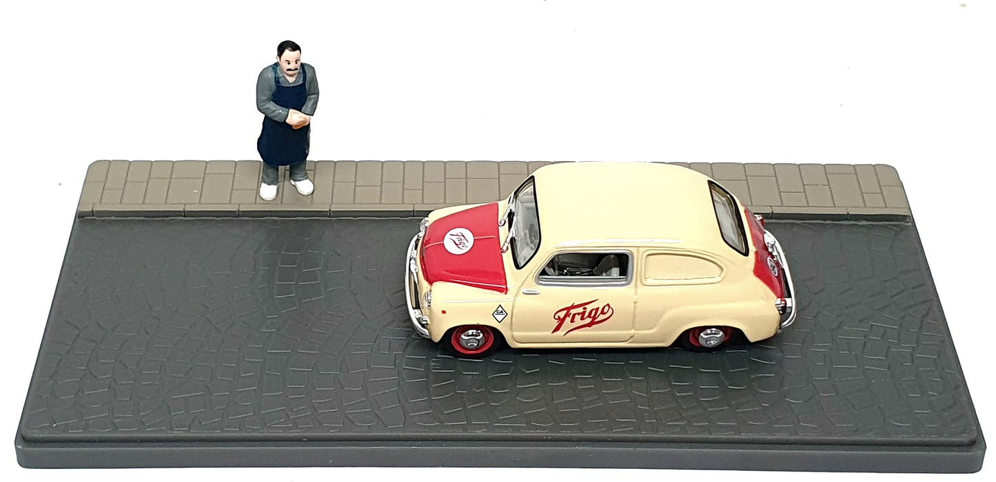 Solido 1/43 Scale DIR120 - 1965 Seat 600D Frigo Diorama - Cream/Red