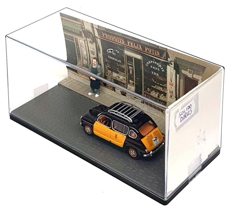 Solido 1/43 Scale DIR123 - 1965 Seat 800 Taxi Diorama - Black/Yellow