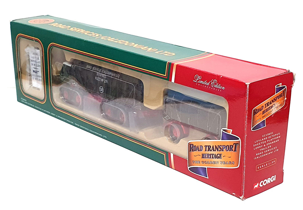 Corgi 1/50 Scale CC10601 Leyland Octopus Sheeted Platform Lorry Drawbar Trailer