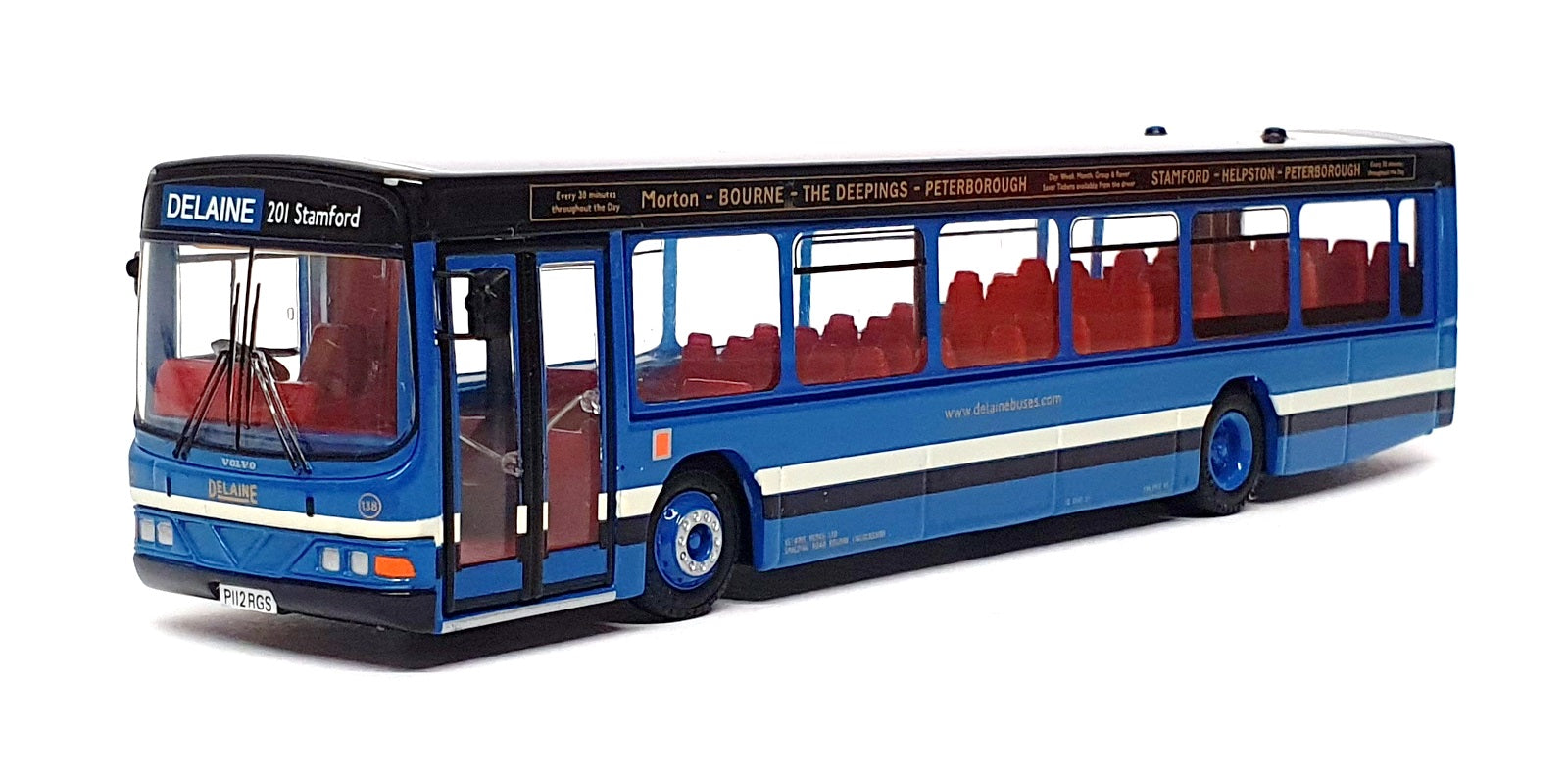 EFE 1/76 Scale 27614A - Wright Volvo Endurance The Delaine  Rt. 201 - Blue