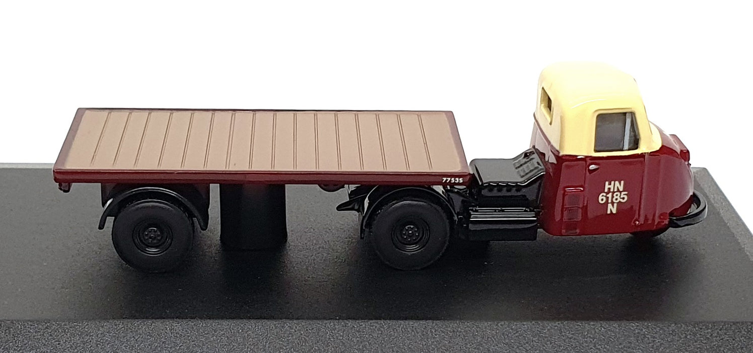 Oxford Diecast 1/76 Scale 76RAB006 Scammell Scarab Flat Truck BR - Cream/Maroon
