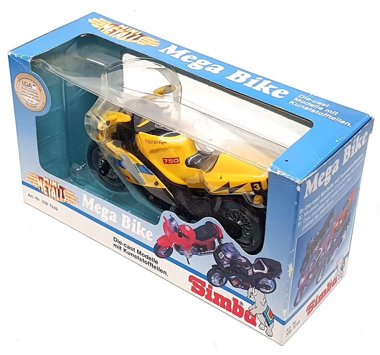 Simba Toys Appx 15cm Long 338 7249 - Mega Bike Motorbike - Yellow