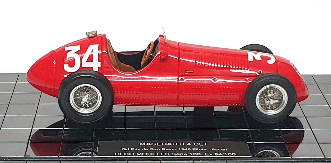Heco 1/43 Scale 84/100 - F1 Maserati 4 CLT #34 Winner San Remo GP 1948 Ascari