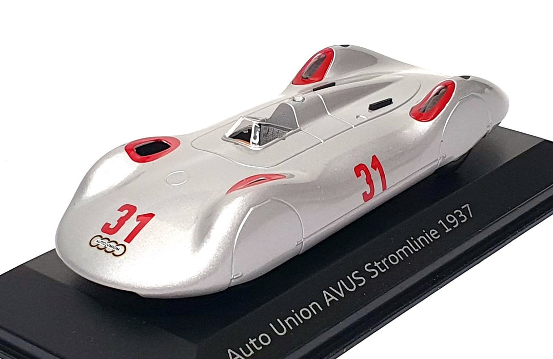Minichamps 1/43 Scale 400 371900 - 1937 Auto Union AVUS Stromlinie #31 - Silver