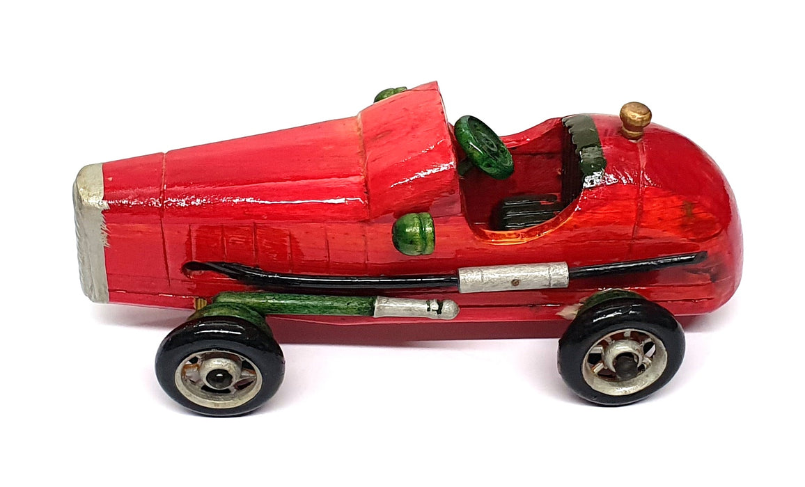 China Brand D6062 - 9" Hand Made & Painted Wooden Car - Red