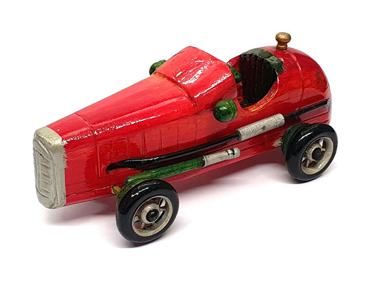 China Brand D6062 - 9" Hand Made & Painted Wooden Car - Red