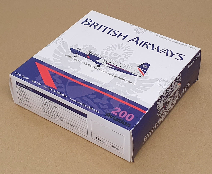 Aviation 200 1/200 Scale AV274800 - HS-748 Aircraft British Airways G-BCOF