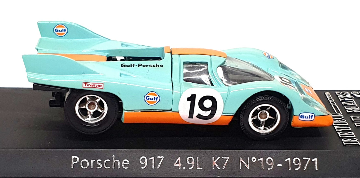 Solido 1/43 Scale 2421 - Gulf Porsche 917 K7 #19 1971 - Lt. Blue/Orange